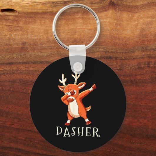 Dasher Santas Reindeers Family Matching Outfit Chr Sleutelhanger (Voorkant)