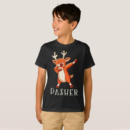 Dasher Santas Reindeers Family Matching Outfit Chr T-shirt (Voorkant volledig)