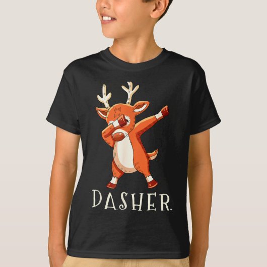 Dasher Santas Reindeers Family Matching Outfit Chr T-shirt (Voorkant)