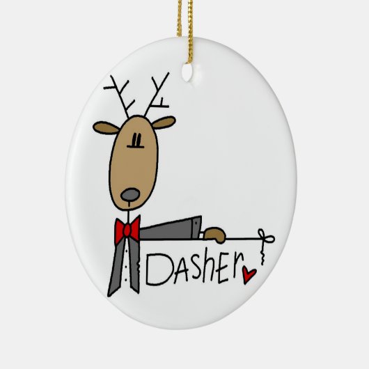 Dasher the Reindeer Kerstkeepomwille Ornament (Rechts)