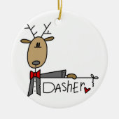 Dasher the Reindeer Kerstkeepomwille Ornament (Voorkant)