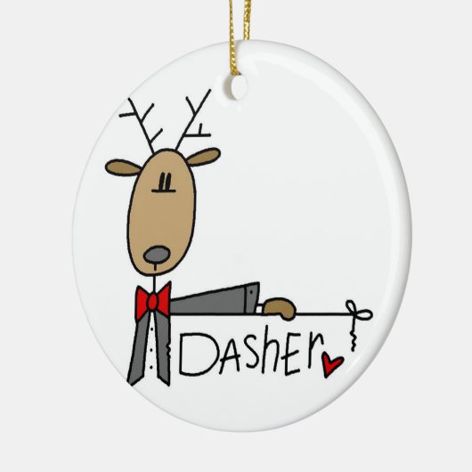 Dasher the Reindeer Kerstkeepomwille Ornament (Links)