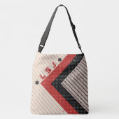 Dashes en Stippen - Red Black Cream - Gepersonalis Crossbody Tas (Achterkant)
