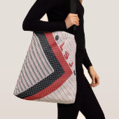 Dashes en Stippen - Red Black Cream - Gepersonalis Crossbody Tas (Dichtbij)