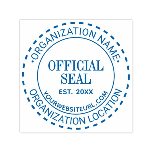Dashes Generic Official Seal Name Loc URL Est Zelfinktende Stempel (Design)