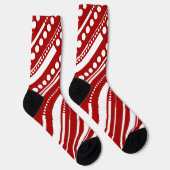 Dashes & Stippen in Rood en Wit Sokken (Rechts)