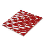 Dashes & Stippen in Rood en Wit Tegeltje (Zijkant)