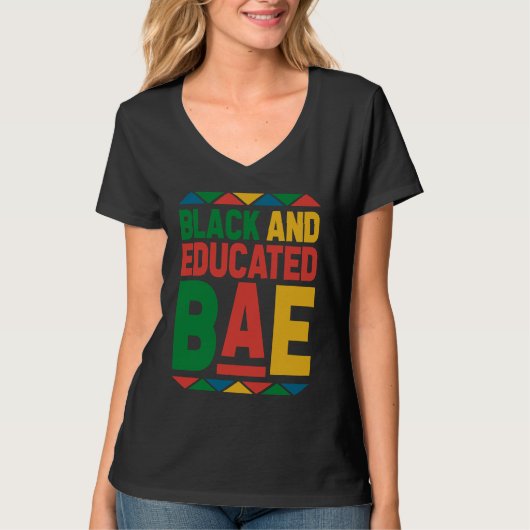Dashiki Black History Month Black And Educated BAE T-shirt (Voorkant)
