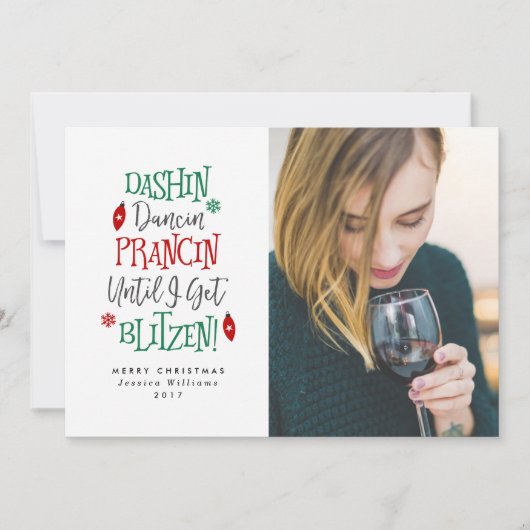 Dashin Dancin Prancin Funny kerstkaarten Feestdagenkaart (Voorkant)