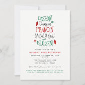 Dashin Dancin Prancin Wijnbeurs Kerstmis Kaart (Voorkant)