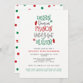 Dashin Dancin Prancin Wijnbeurs Kerstmis Kaart (Voorkant / Achterkant)