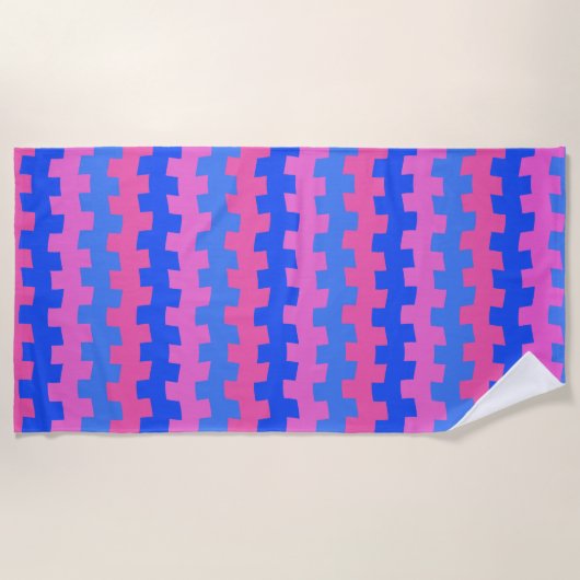 Dashing Blue and Pink Chemistry Beach Towel Strandlaken (Voorkant)