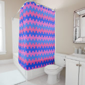 Dashing Blue en Pink Chemistry Shower Curtain Douchegordijn (In situ)