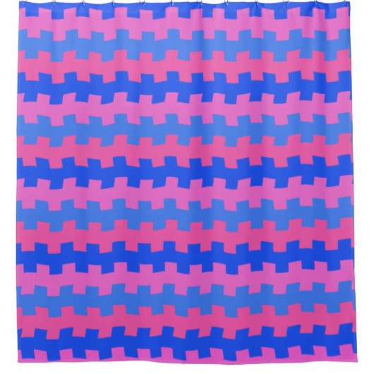 Dashing Blue en Pink Chemistry Shower Curtain Douchegordijn (Voorkant)