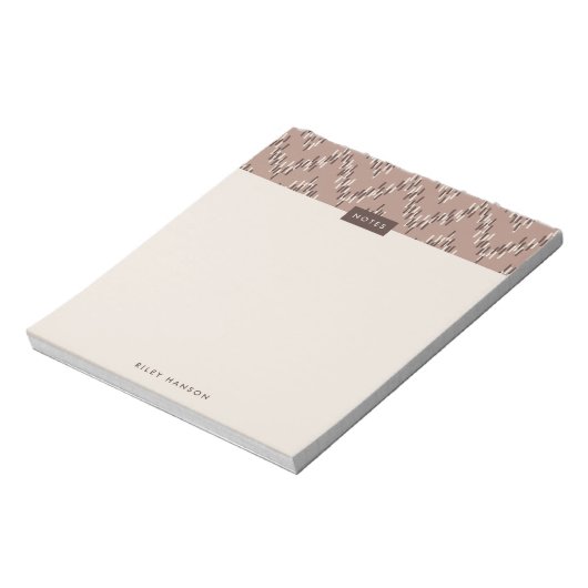 Dashing Boho Ikat Zig Zag Pattern Notitieblok - Br (Linkerzijde)