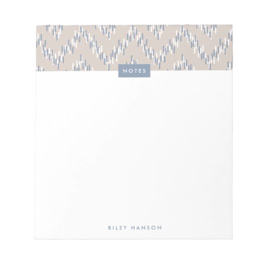 Dashing Boho Ikat Zig Zag Pattern Notitieblok - Ta (Voorkant)