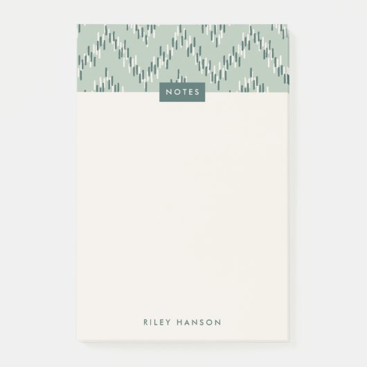 Dashing Boho Ikat Zig Zag Pattern Post-it - Blauwg Post-it® Notes (Voorkant)
