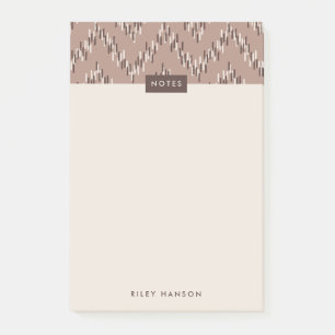 Dashing Boho Ikat Zig Zag Pattern Post-it - Brown Post-it® Notes