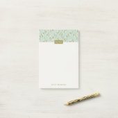 Dashing Boho Ikat Zig Zag Pattern Post-it - Green Post-it® Notes (Op bureau)