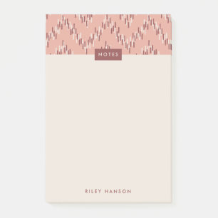 Dashing Boho Ikat Zig Zag Pattern Post-it - Red Post-it® Notes