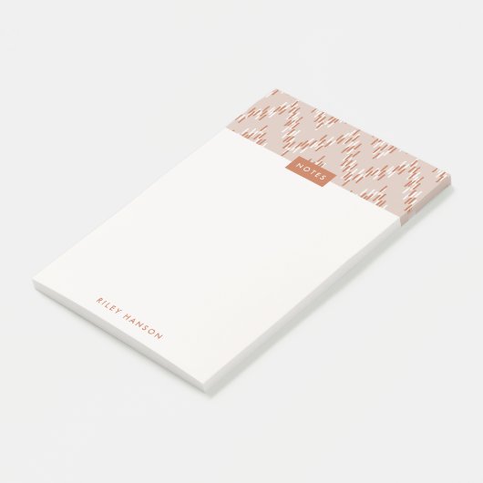 Dashing Boho Ikat Zig Zag Pattern Post-it - Rust Post-it® Notes (Schuin)