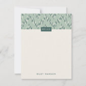 Dashing Boho Ikat Zig Zag Stationery - Blauwgroen (Voorkant)
