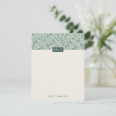 Dashing Boho Ikat Zig Zag Stationery - Blauwgroen (Staand voorkant)