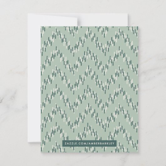 Dashing Boho Ikat Zig Zag Stationery - Blauwgroen (Achterkant)