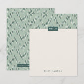 Dashing Boho Ikat Zig Zag Stationery - Blauwgroen (Voorkant / Achterkant)