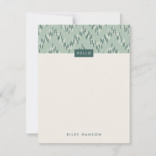 Dashing Boho Ikat Zig Zag Stationery - Blauwgroen