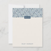 Dashing Boho Ikat Zig Zag Stationery - Blue (Voorkant)