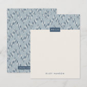 Dashing Boho Ikat Zig Zag Stationery - Blue (Voorkant / Achterkant)