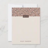 Dashing Boho Ikat Zig Zag Stationery - Brown (Voorkant)