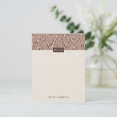 Dashing Boho Ikat Zig Zag Stationery - Brown (Staand voorkant)