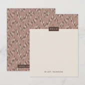 Dashing Boho Ikat Zig Zag Stationery - Brown (Voorkant / Achterkant)