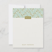 Dashing Boho Ikat Zig Zag Stationery - Green (Voorkant)