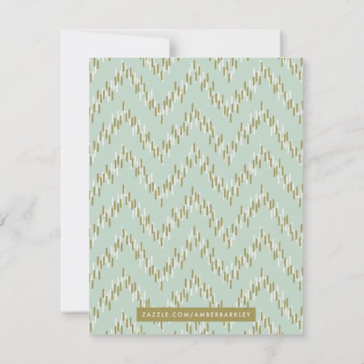 Dashing Boho Ikat Zig Zag Stationery - Green (Achterkant)