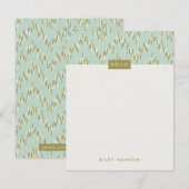 Dashing Boho Ikat Zig Zag Stationery - Green (Voorkant / Achterkant)