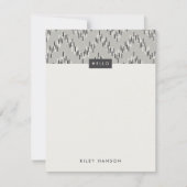 Dashing Boho Ikat Zig Zag Stationery - Grey (Voorkant)