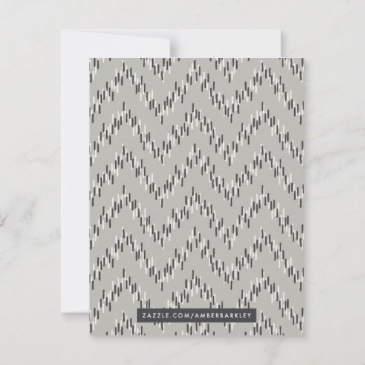 Dashing Boho Ikat Zig Zag Stationery - Grey (Achterkant)
