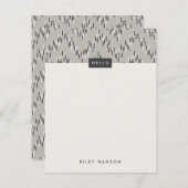 Dashing Boho Ikat Zig Zag Stationery - Grey (Voorkant / Achterkant)