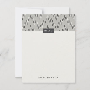 Dashing Boho Ikat Zig Zag Stationery - Grey