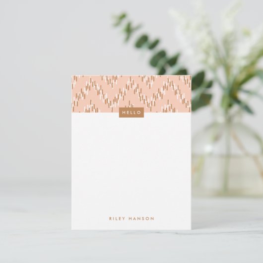 Dashing Boho Ikat Zig Zag Stationery - Oranje (Staand voorkant)