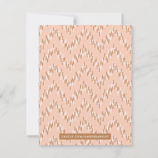 Dashing Boho Ikat Zig Zag Stationery - Oranje (Achterkant)