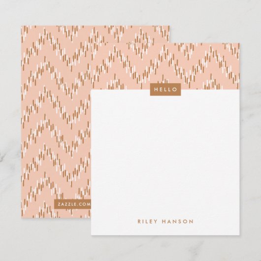 Dashing Boho Ikat Zig Zag Stationery - Oranje (Voorkant / Achterkant)