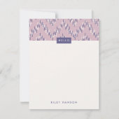 Dashing Boho Ikat Zig Zag Stationery - Paars (Voorkant)