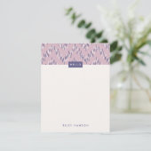 Dashing Boho Ikat Zig Zag Stationery - Paars (Staand voorkant)