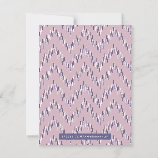 Dashing Boho Ikat Zig Zag Stationery - Paars (Achterkant)