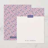 Dashing Boho Ikat Zig Zag Stationery - Paars (Voorkant / Achterkant)