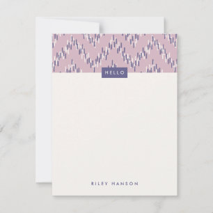 Dashing Boho Ikat Zig Zag Stationery - Paars